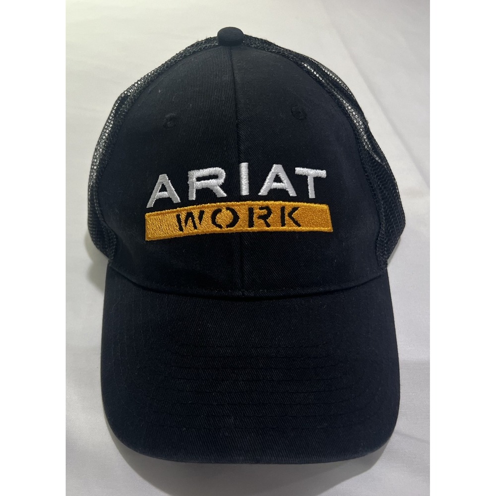 Ariat Work Trucker Hat Cap Mens One Size Black Snap Back Workwear